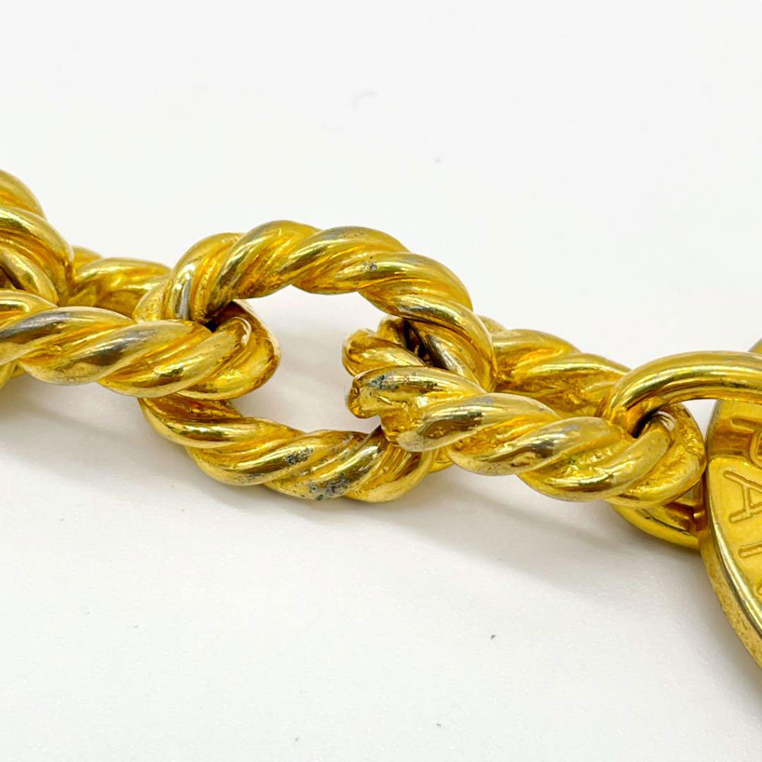 CELINE セリーヌ ヴィンテージ 極太チェーンブレスレット ゴールド