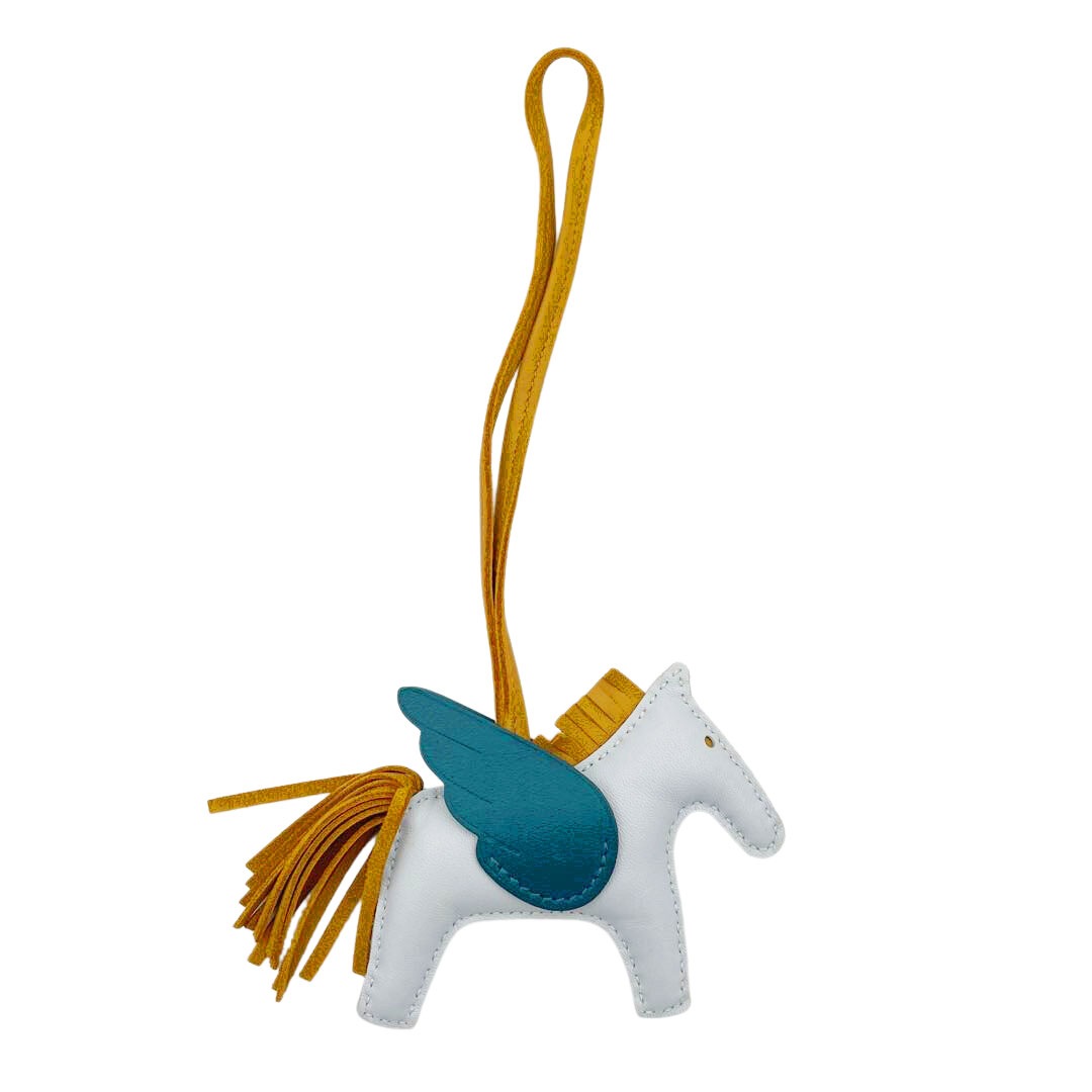 HERMES エルメス ロデオチャームPM ペガサス アニョーミロ ブルーブリュム/セサミ/ヴェールボスフォール Z刻印