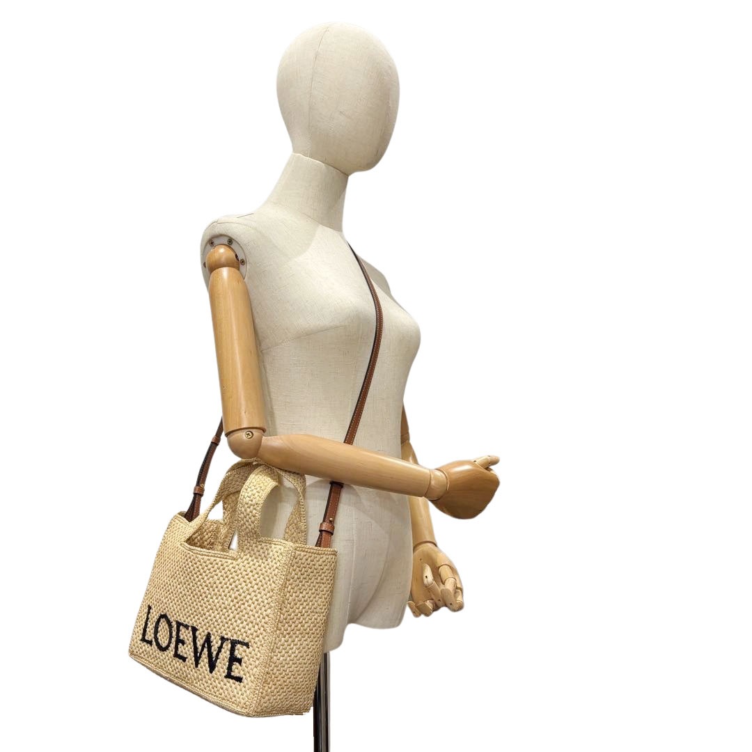 LOEWE ロエベ フォント 2WAYトートバッグ スモール ラフィア ナチュラル A685B59X03