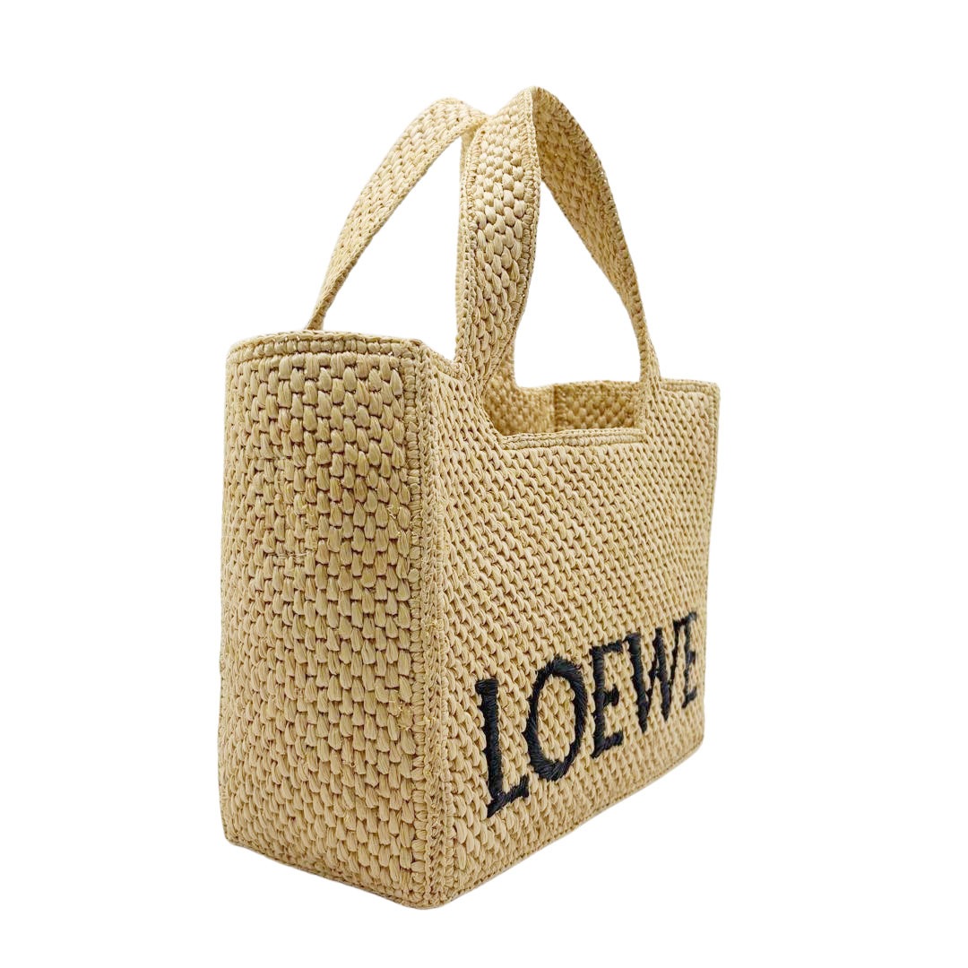 LOEWE ロエベ フォント 2WAYトートバッグ スモール ラフィア ナチュラル A685B59X03