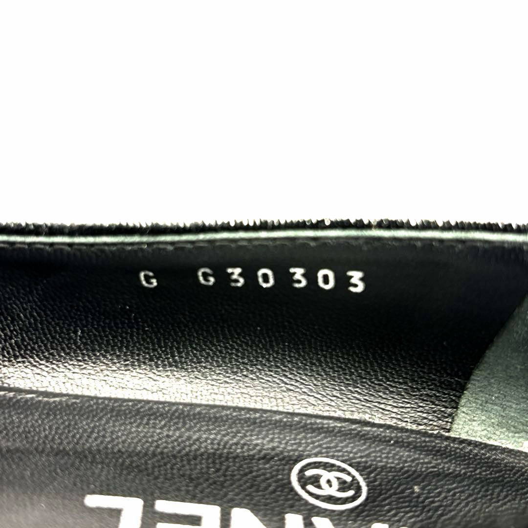 CHANEL シャネル フラットパンプス ライオンエンブレム ベルベット ブラック 36C(約23cmくらい) 