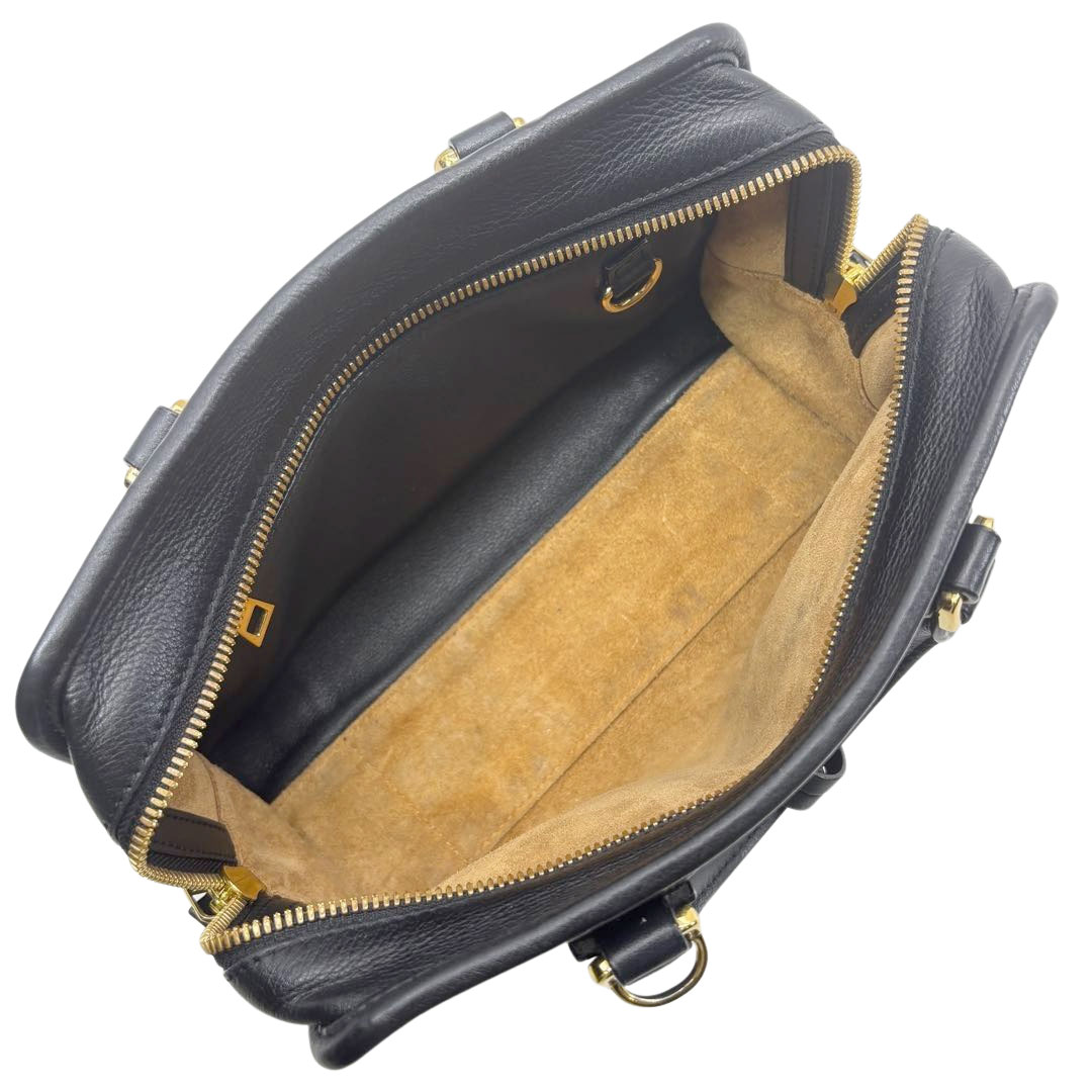 LOEWE ロエベ アマソナ23 ハンドバッグ レザー ブラック/ゴールド金具