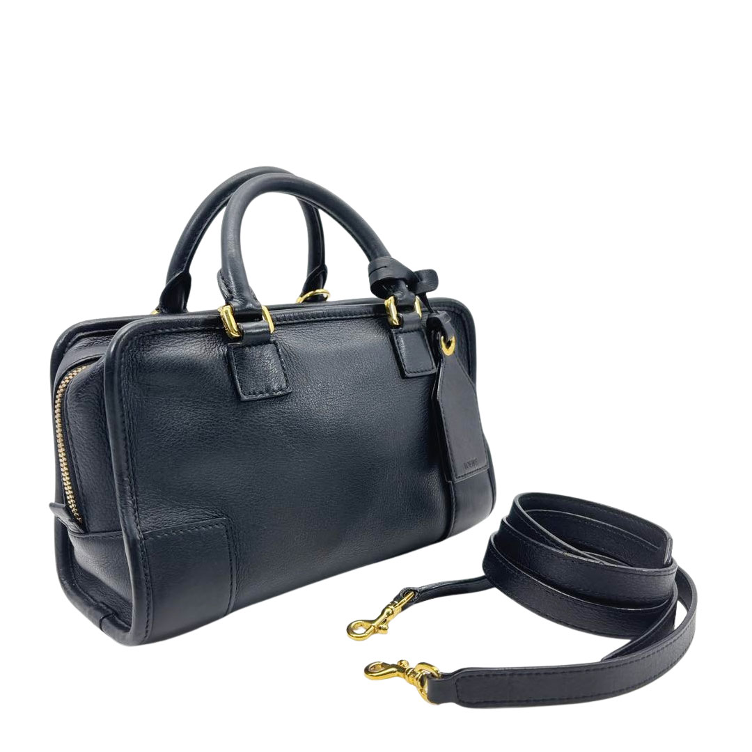 LOEWE ロエベ アマソナ23 ハンドバッグ レザー ブラック/ゴールド金具