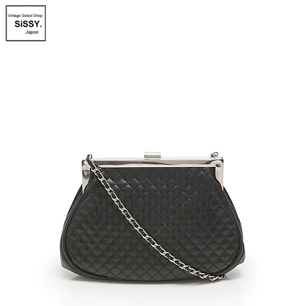 ■シャネル■ マトラッセ チェーン がま口 ショルダーバッグ ラムスキン ブラック シルバー金具 4番台 【CHANEL】