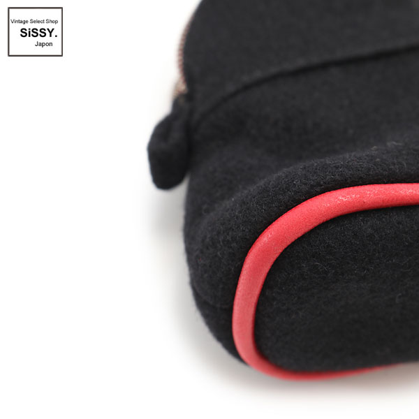 ■エルメス■ ボリード ミニミニ ポーチ フェルト レザー ブラック ピンク 【HERMES】