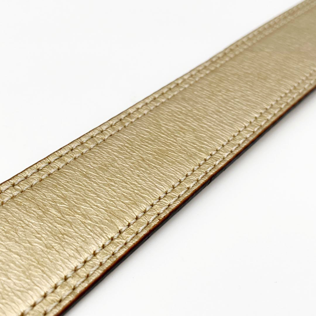 新品*LOEWE ブラウンレザーベルト85 タン/ゴールド Brand Max】ルイヴィトン・ヴィトン・エルメス・シャネル