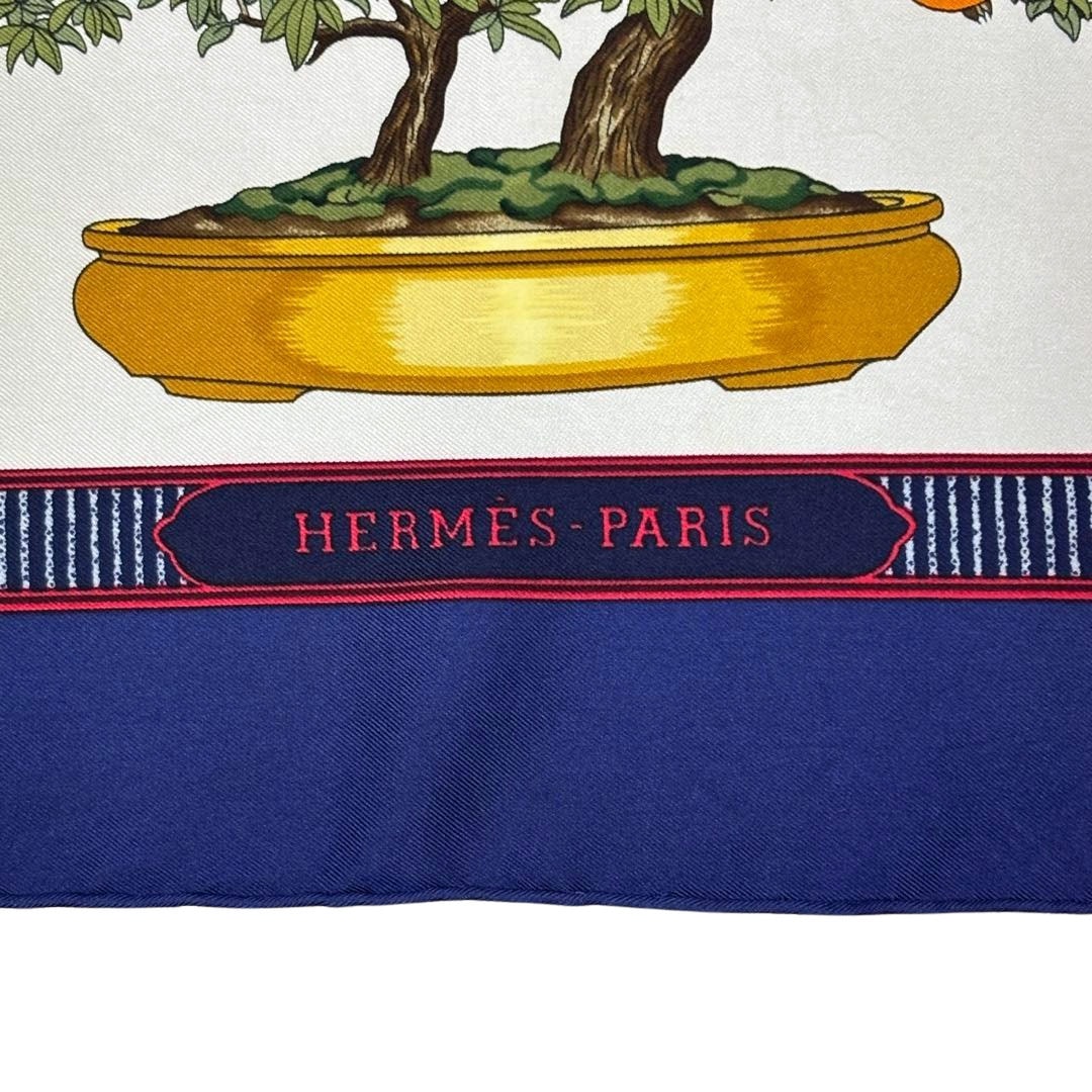 HERMES エルメス スカーフ カレ90 『BONSAI(盆栽、美しき時)』 シルク