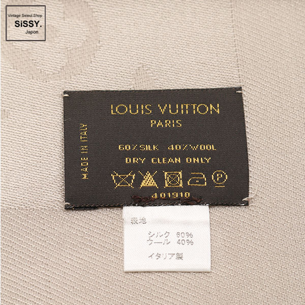 ■ルイ・ヴィトン■ ショール モノグラム 大判ストール ショール シルク ウール グレージュ M71336 【LOUIS VUITTON】