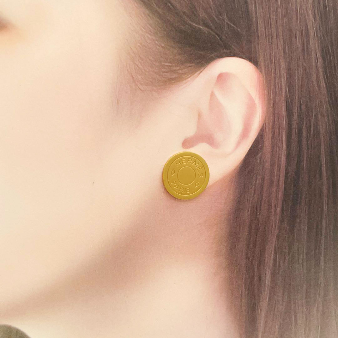 HERMES エルメス イヤリング セリエ メタル ゴールド