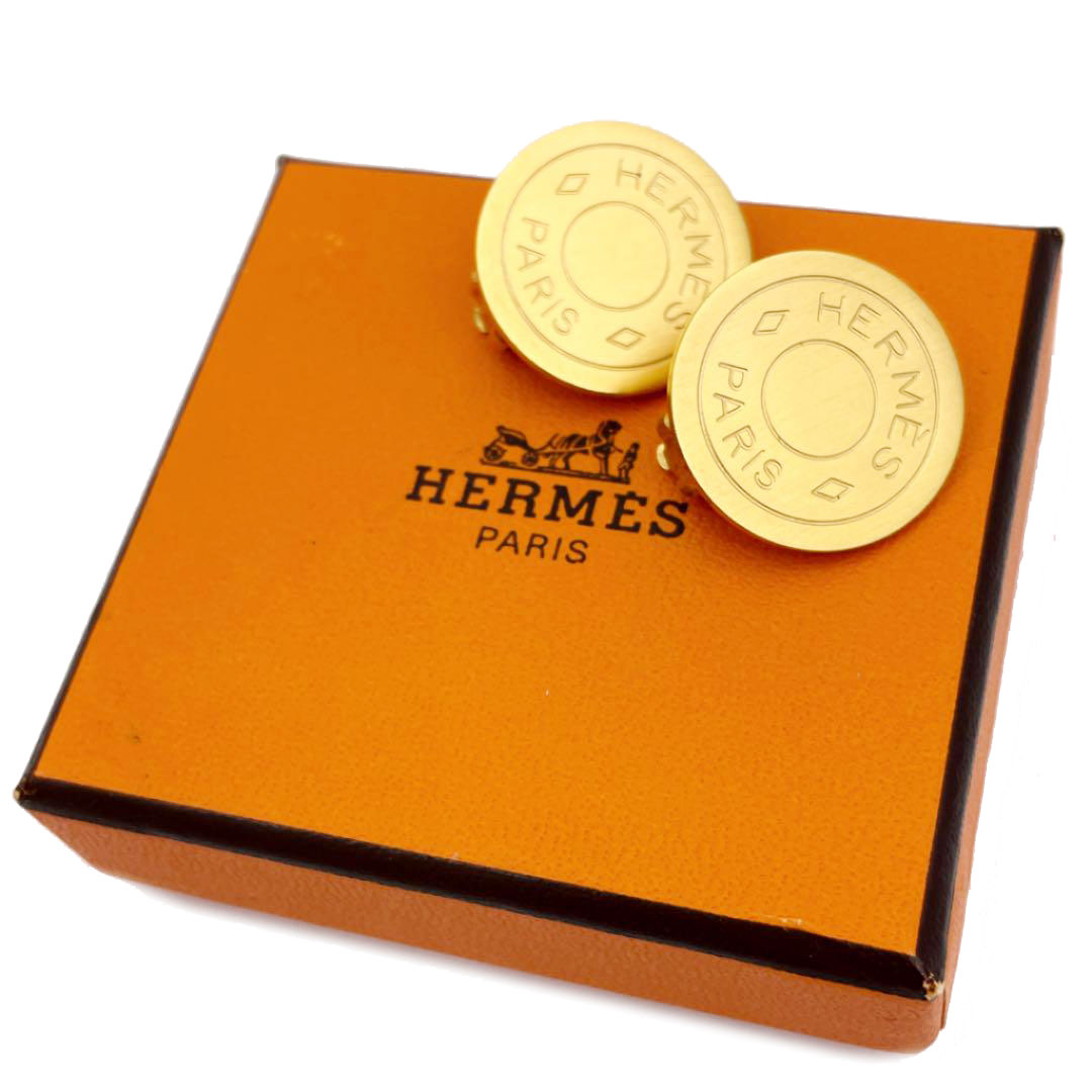 HERMES エルメス イヤリング セリエ メタル ゴールド