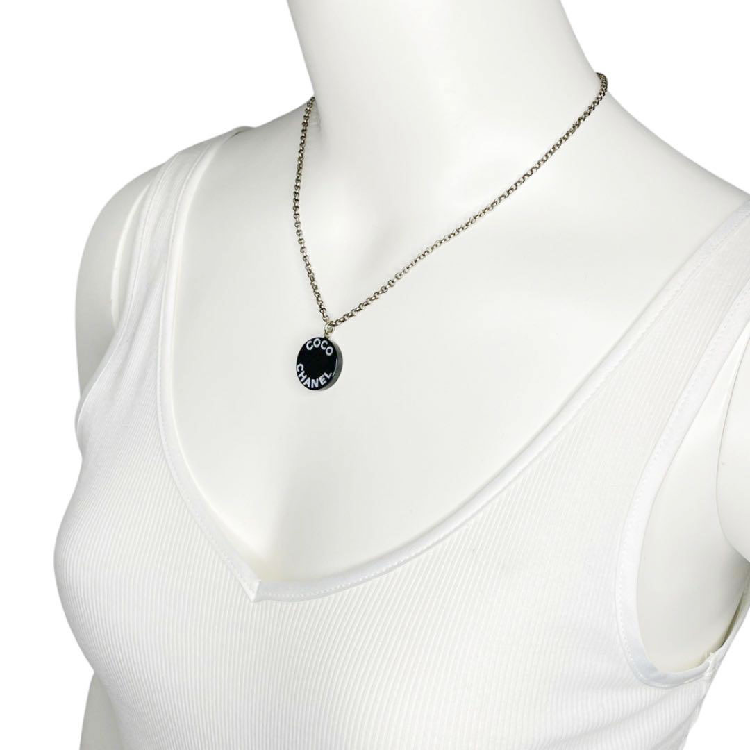 CHANEL シャネル ネックレス COCO CHANEL ロゴ ブラック ゴールド 07P