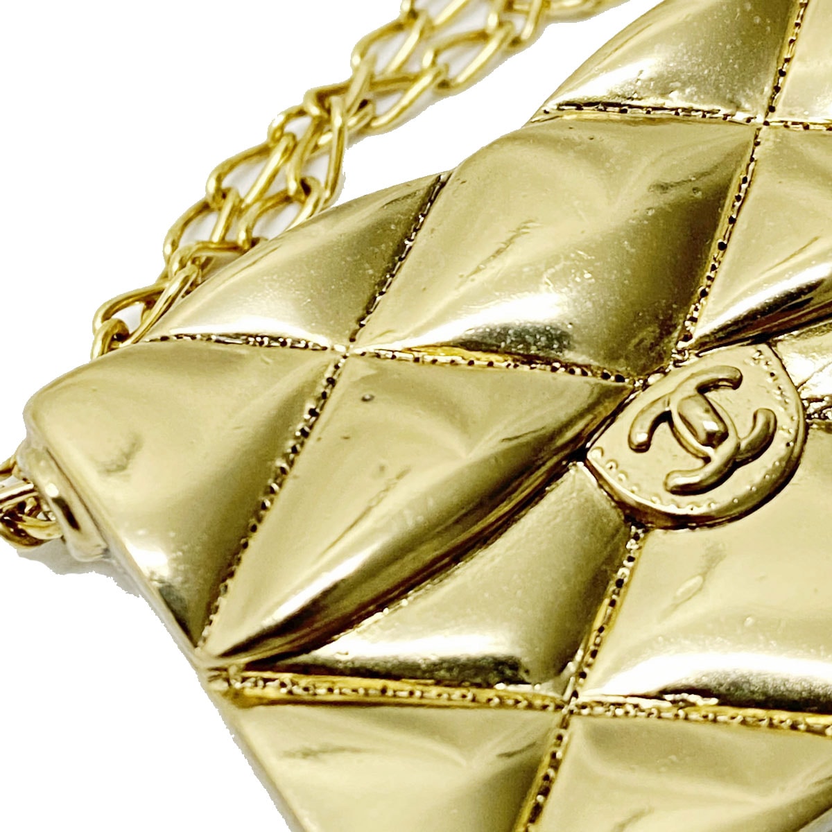 CHANEL マトラッセ ブローチ CHANEL ダイヤモチーフマトラッセステッチブローチ ゴールド