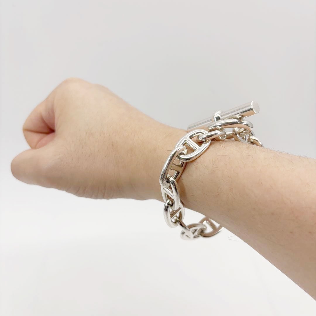 HERMES エルメス ブレスレット シェーヌダンクルTGM 12コマ Ag925 シルバー 107.1g 20G229224