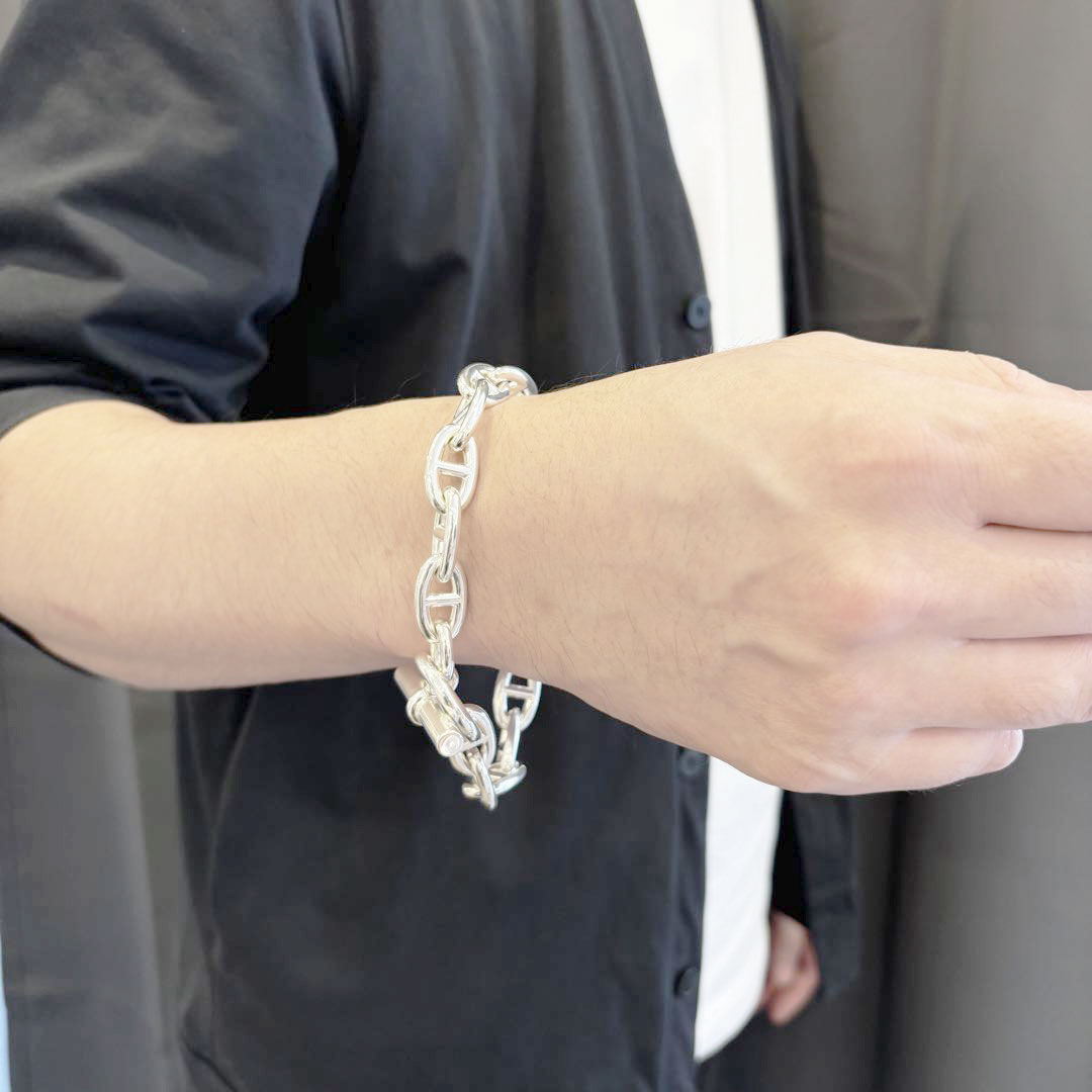 HERMES エルメス ブレスレット シェーヌダンクル GM 16コマ Ag925 シルバー 85.8g