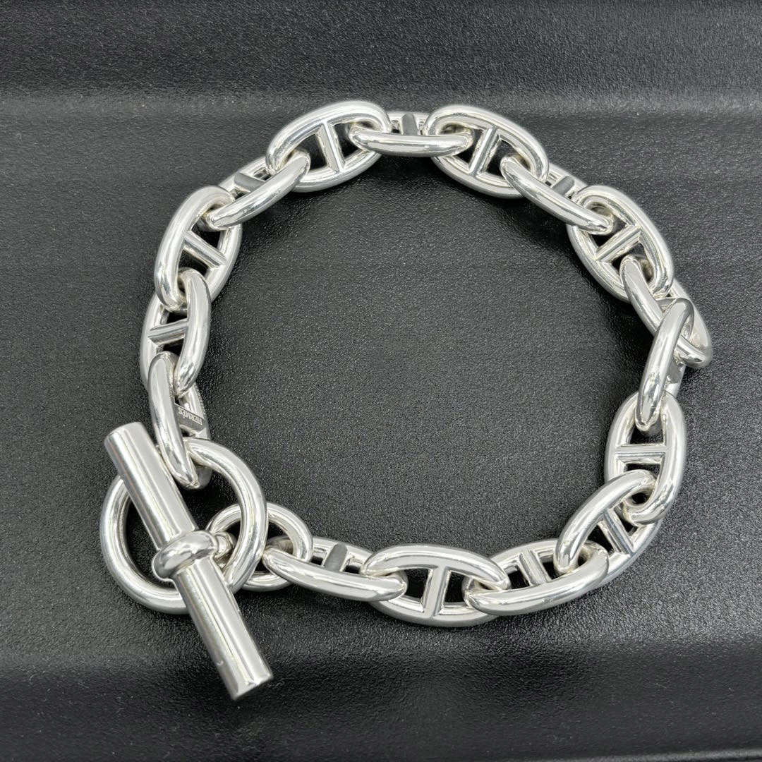 HERMES エルメス ブレスレット シェーヌダンクル GM 16コマ Ag925 シルバー 85.8g