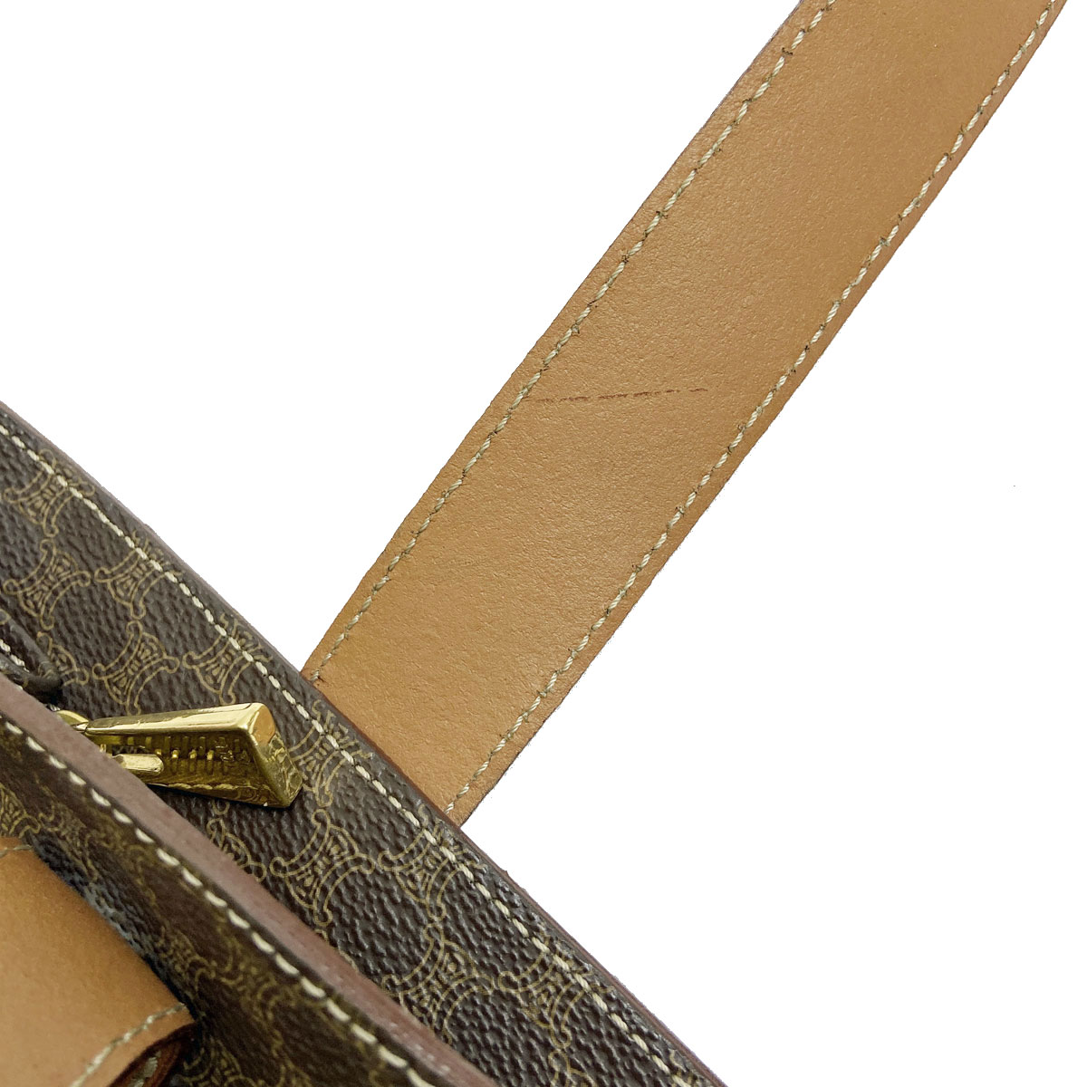 CELINE セリーヌ トートバッグ マカダム柄 PVC/レザー ブラウン MC98/1