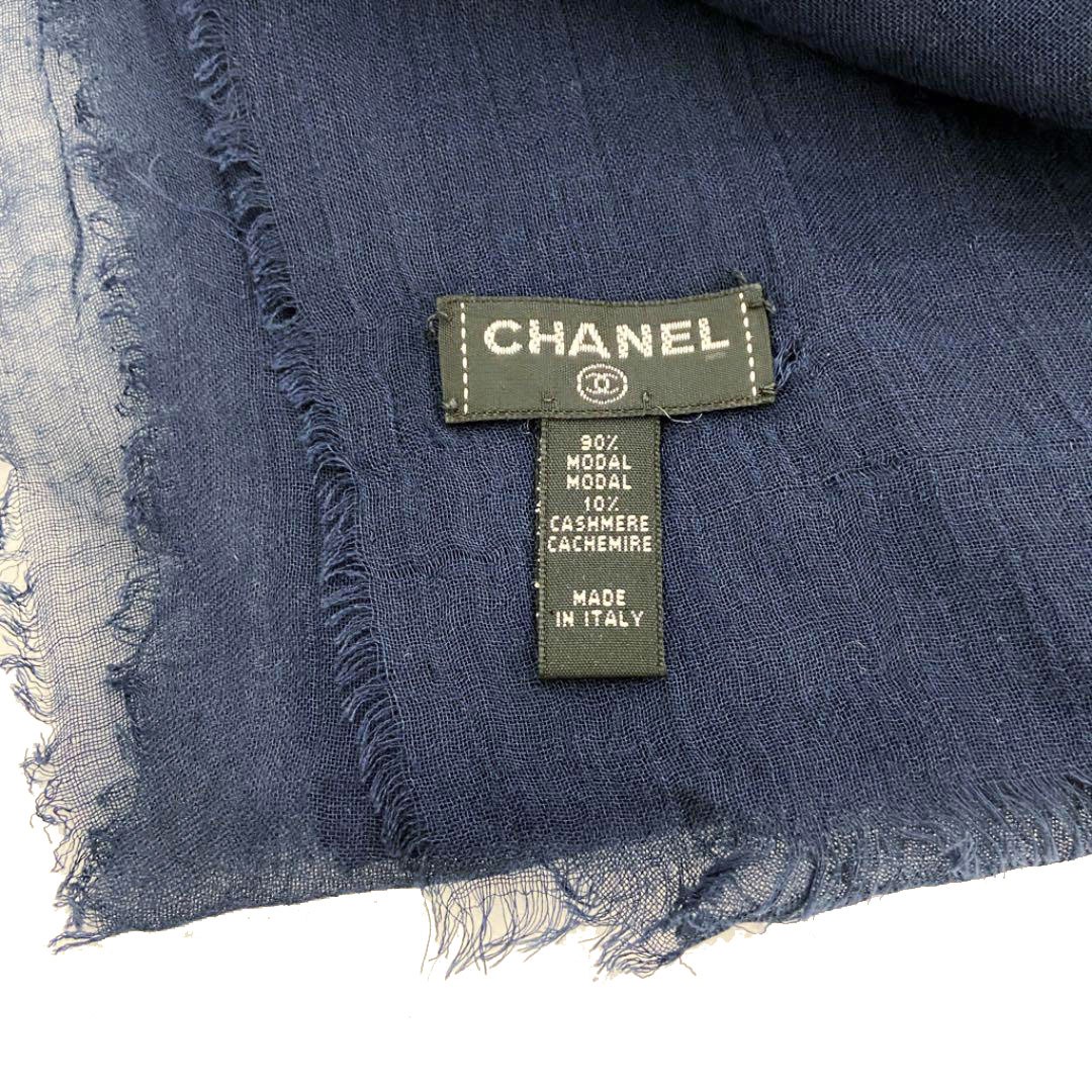 CHANEL シャネル ストール ピンクx紺x白等(総柄) 4100125A0021 CHANEL シャネル ショール ストール ココマーク モダール