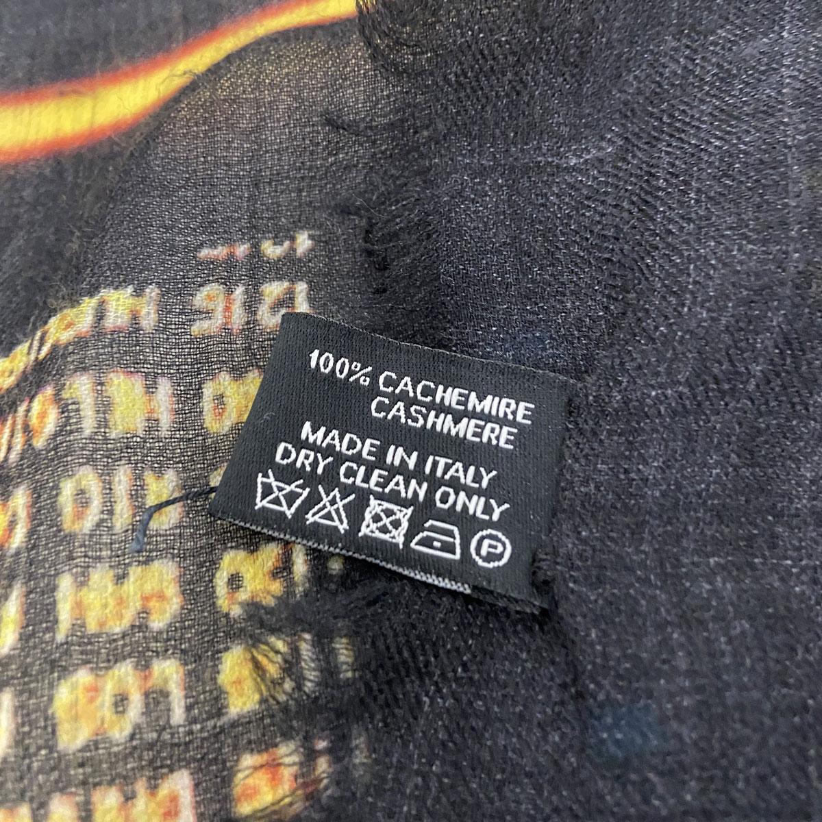 CHANEL シャネル 大判ストール ショール デジタル柄 ココマーク ブラック系 カシミヤ100％