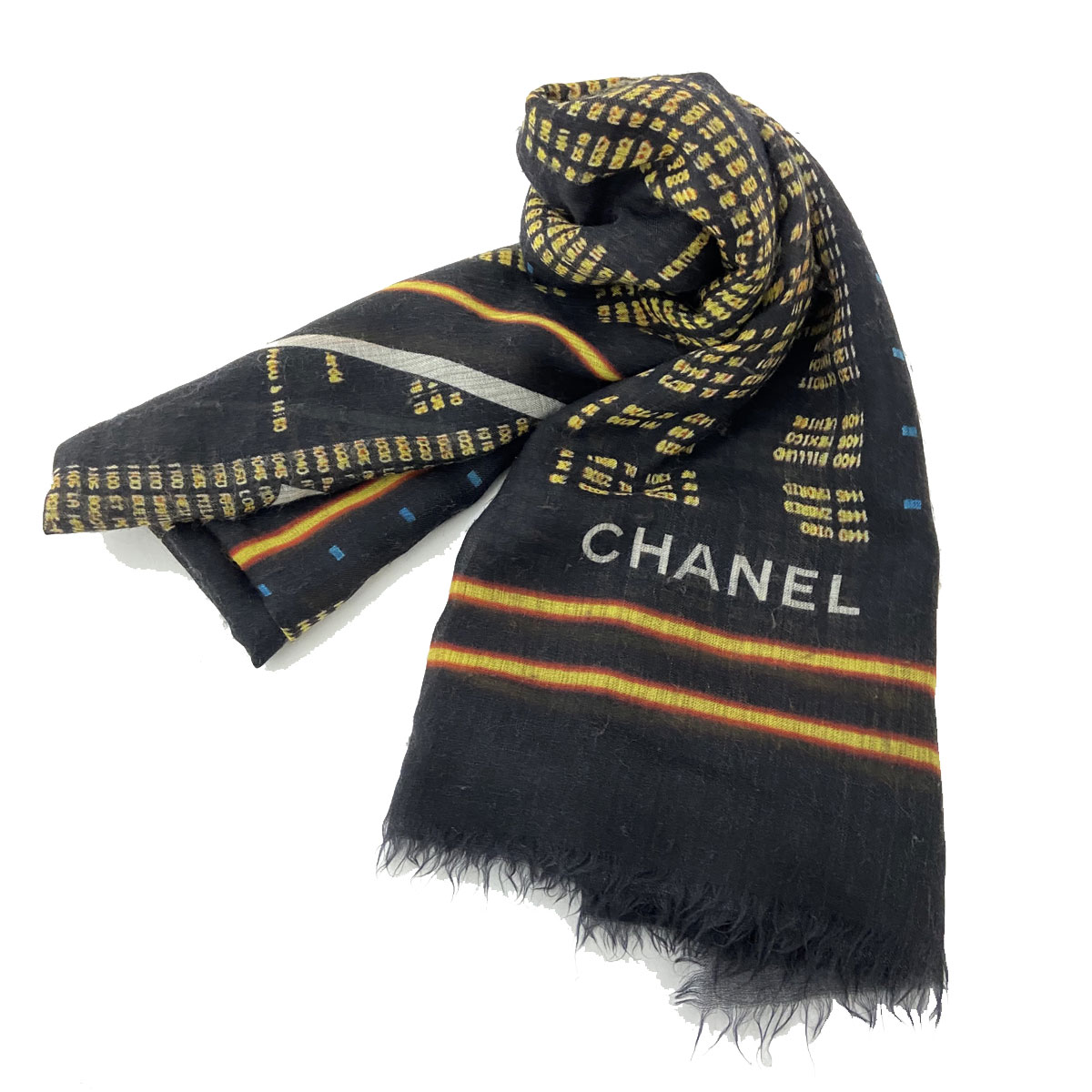 美品 希少 CHANEL チェーン ココマーク カシミヤ シルク ヴィンテージ