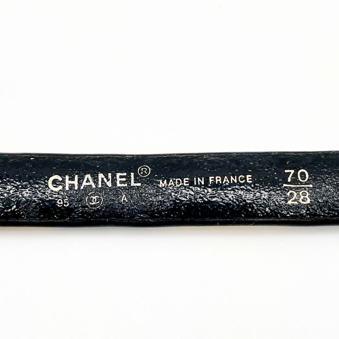 CHANEL シャネル レディース ベルト 70 アイコンプレート マトラッセバッグ クローバー 香水 亀 カメリア ブラック ゴールド 95A