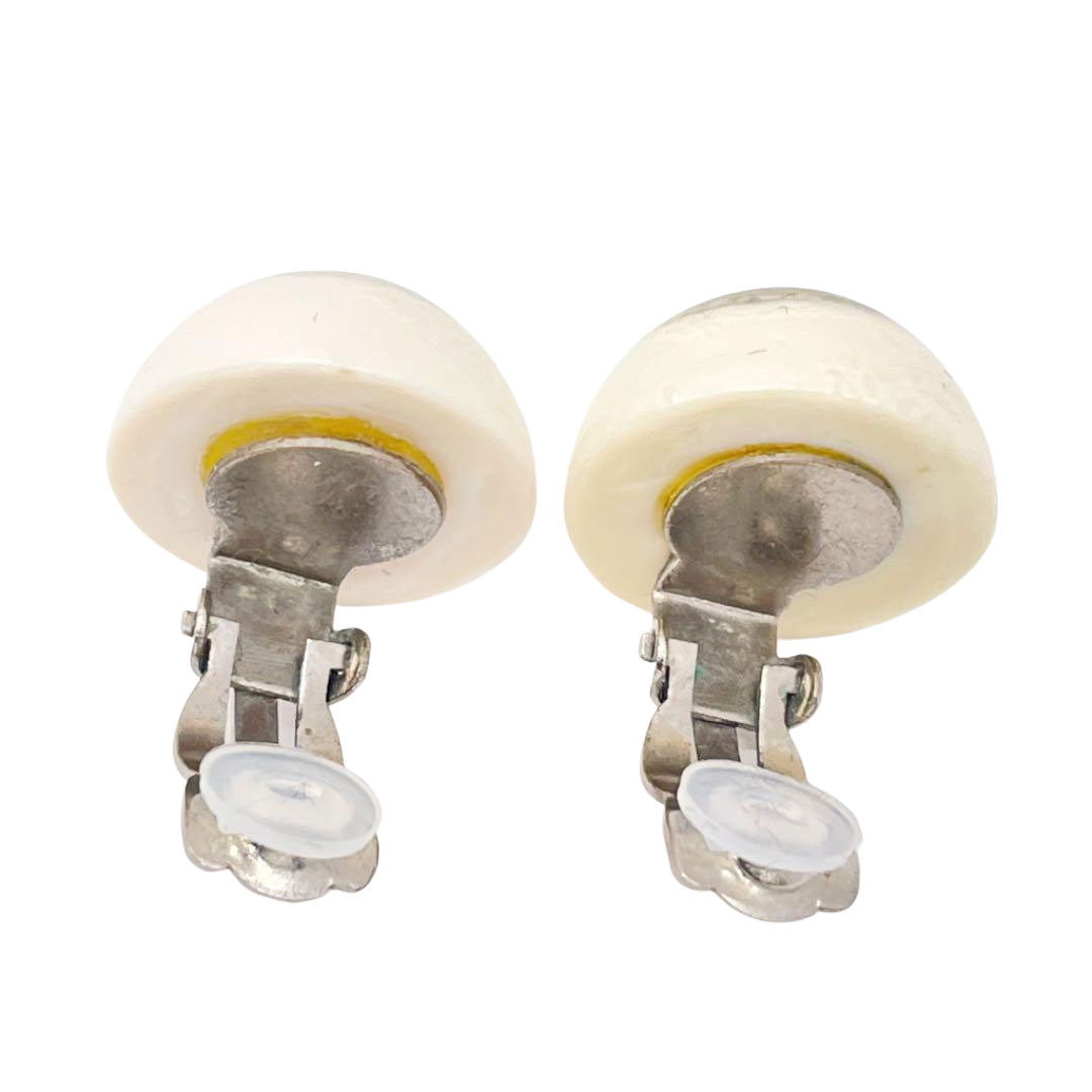 CHANEL シャネル イヤリング ドーム型 ココマーク ホワイト シルバー プリズム 99A