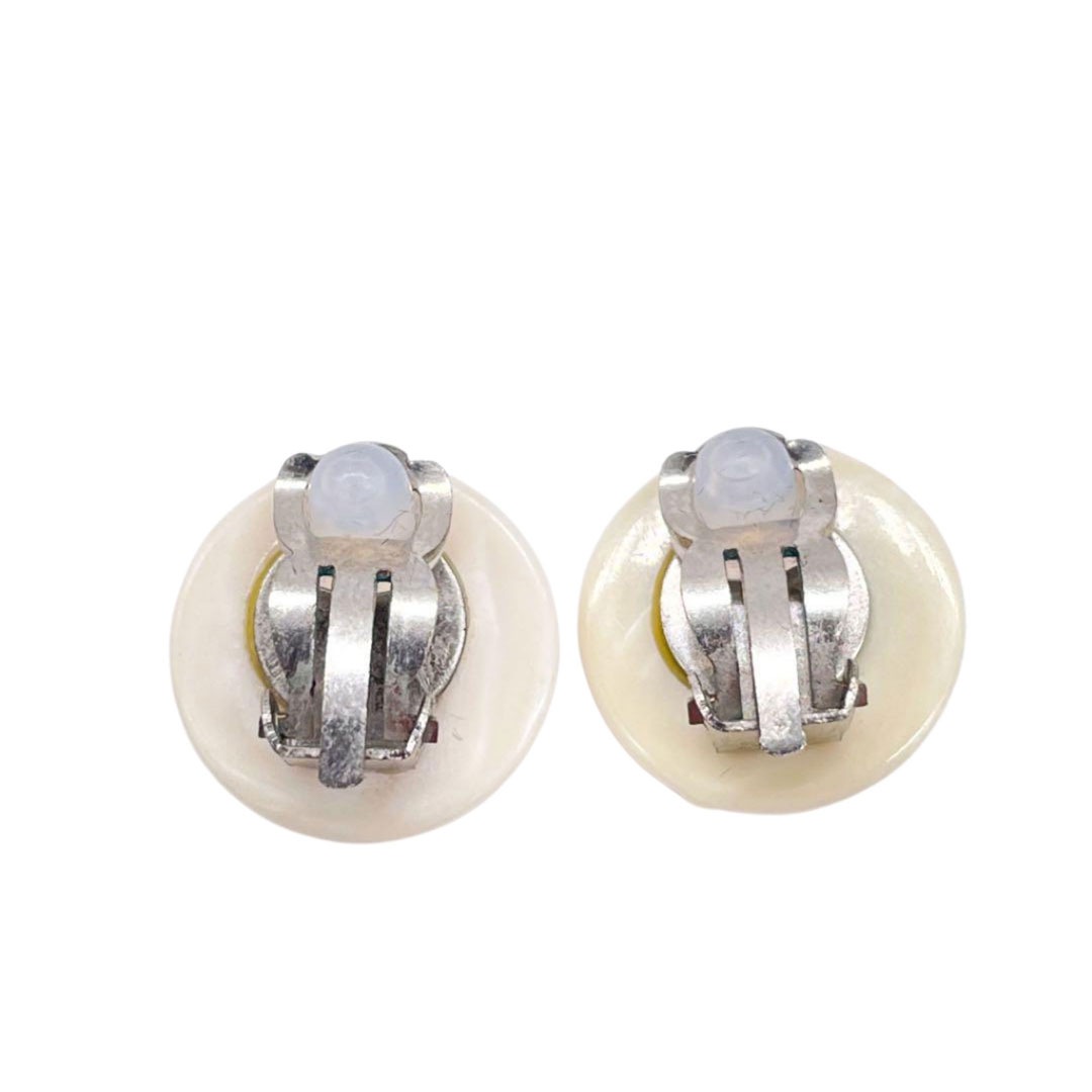 CHANEL シャネル イヤリング ドーム型 ココマーク ホワイト シルバー プリズム 99A