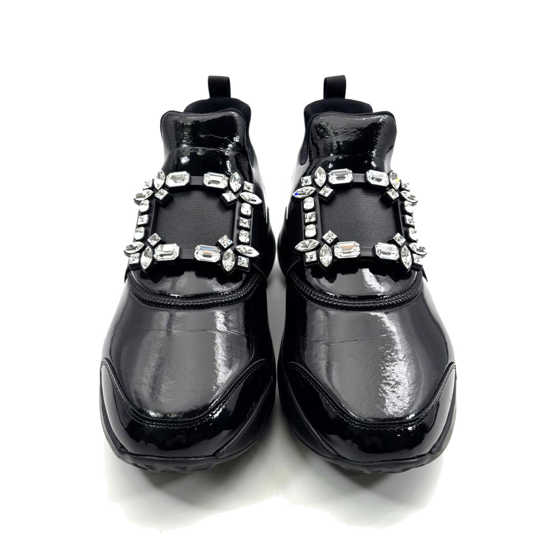 ROGER VIVIER ロジェヴィヴィエ ヴィヴラン スニーカー 40(約27.0cm) パテントレザー ビジュー ブラック