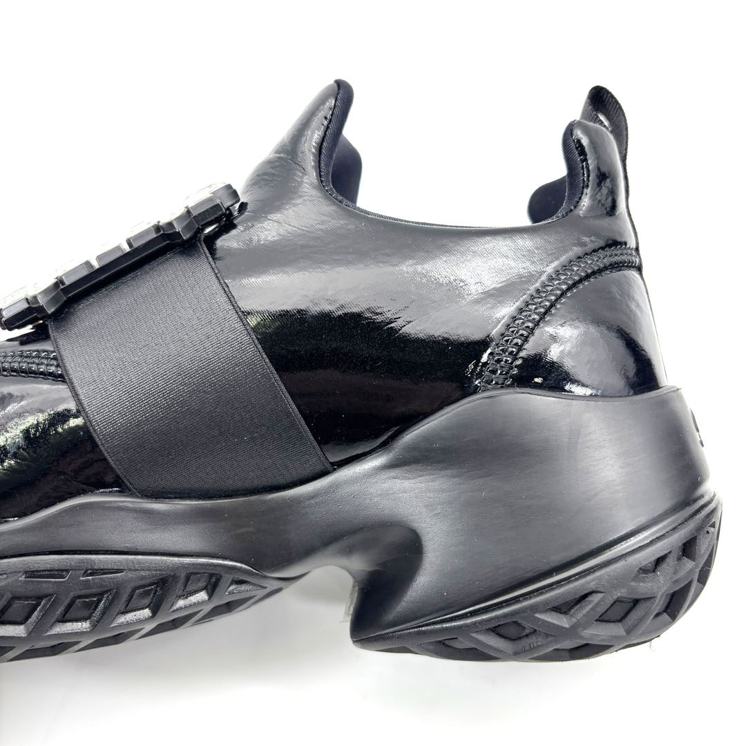 ROGER VIVIER ロジェヴィヴィエ ヴィヴラン スニーカー 40(約27.0cm) パテントレザー ビジュー ブラック