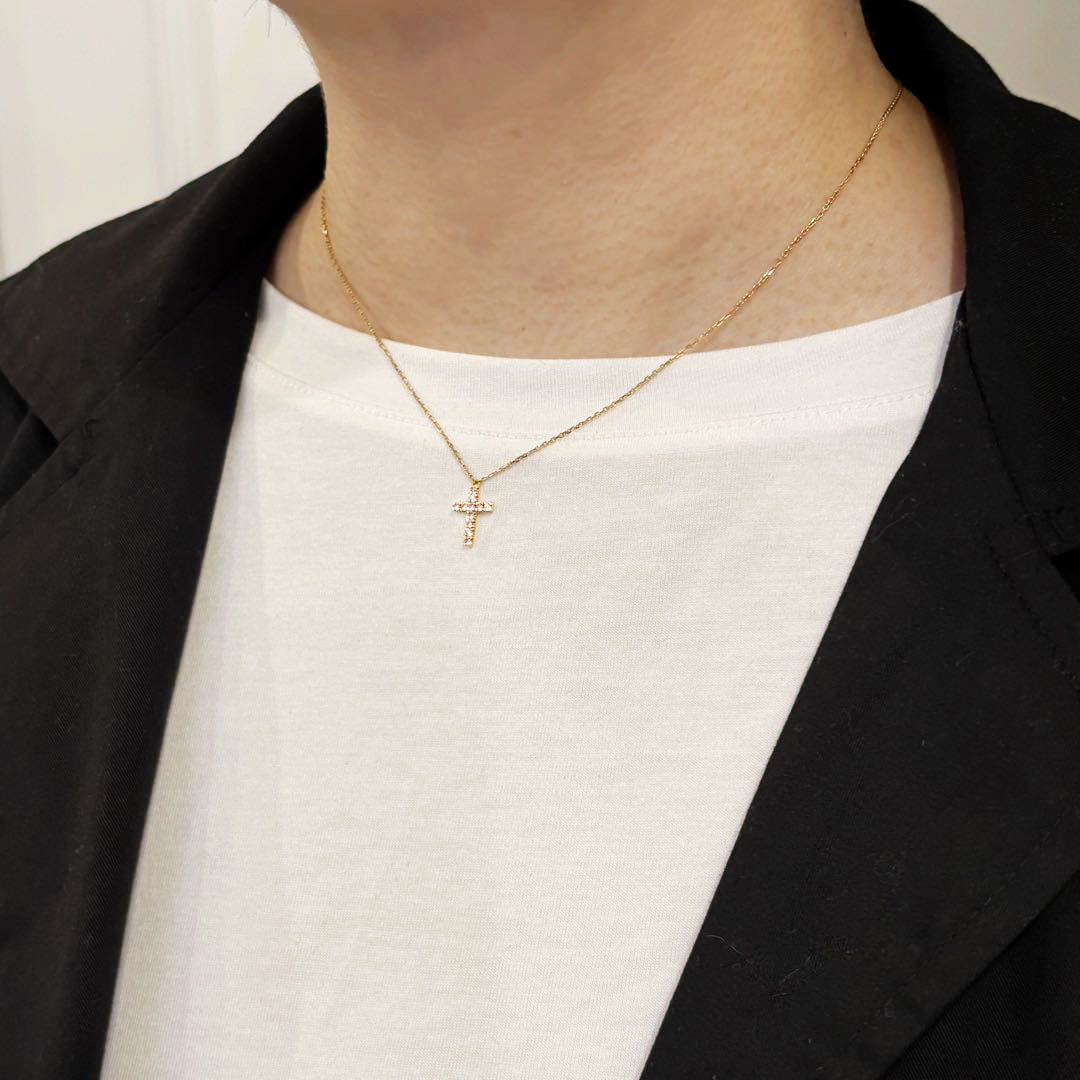 Cartier カルティエ シンボル クロスネックレス ピンクサファイア Au750(K18PG) 2.8g