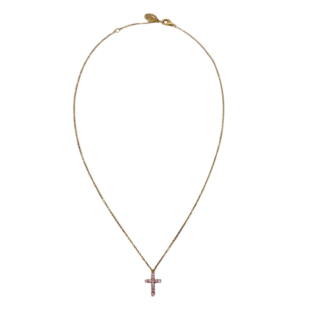 Cartier カルティエ シンボル クロスネックレス ピンクサファイア Au750(K18PG) 2.8g