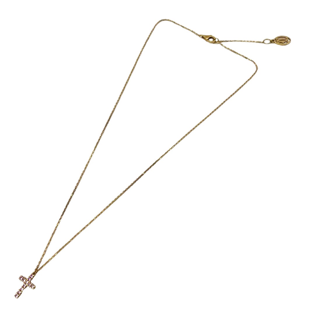 Cartier カルティエ シンボル クロスネックレス ピンクサファイア Au750(K18PG) 2.8g