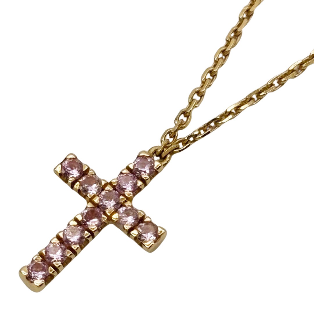 Cartier カルティエ シンボル クロスネックレス ピンクサファイア Au750(K18PG) 2.8g