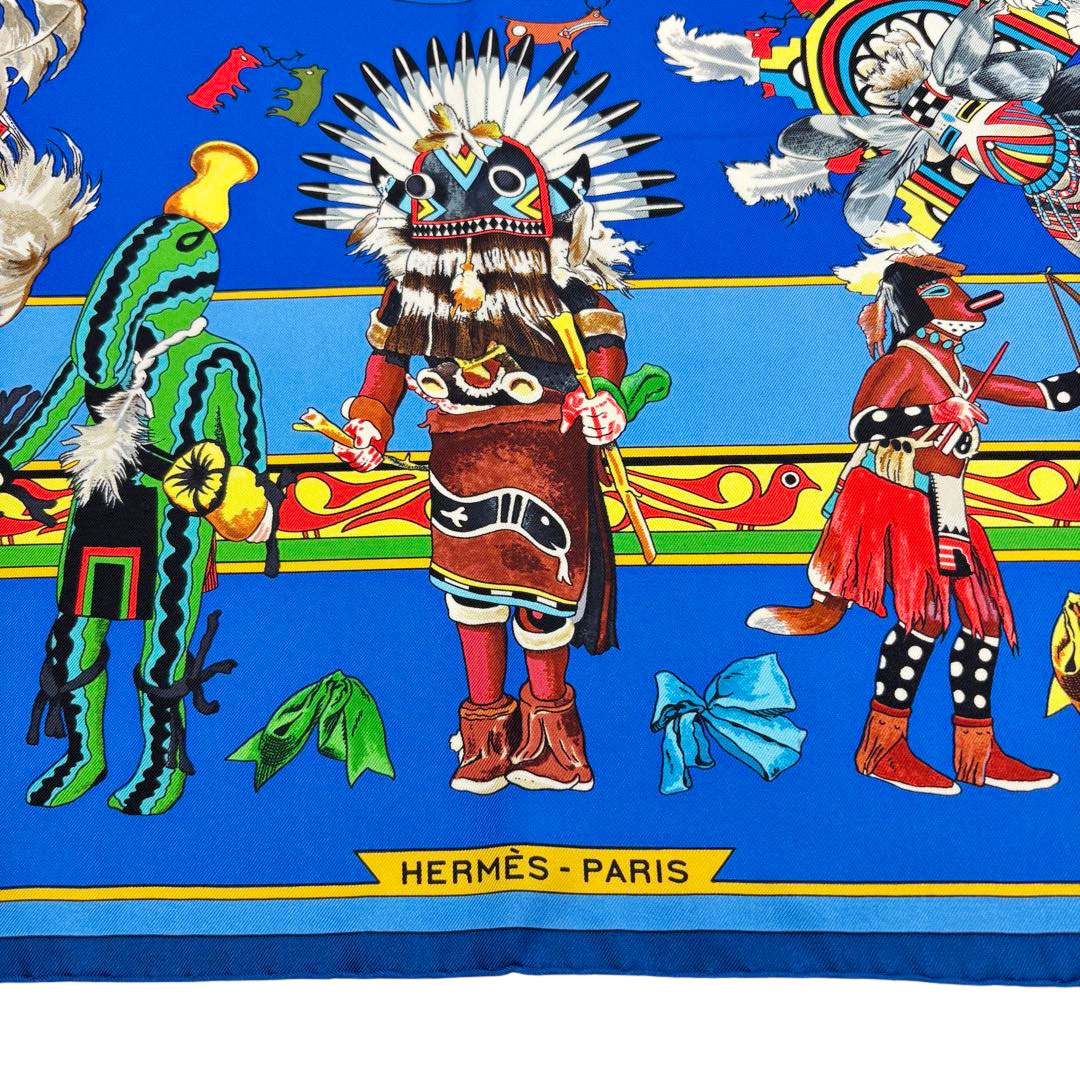 HERMES エルメス スカーフ カレ90 『Kachinas (カチナ民族)』 シルク