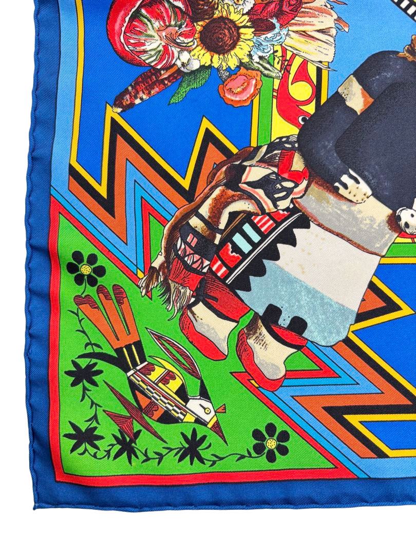 HERMES エルメス スカーフ カレ90 『Kachinas (カチナ民族)』 シルク