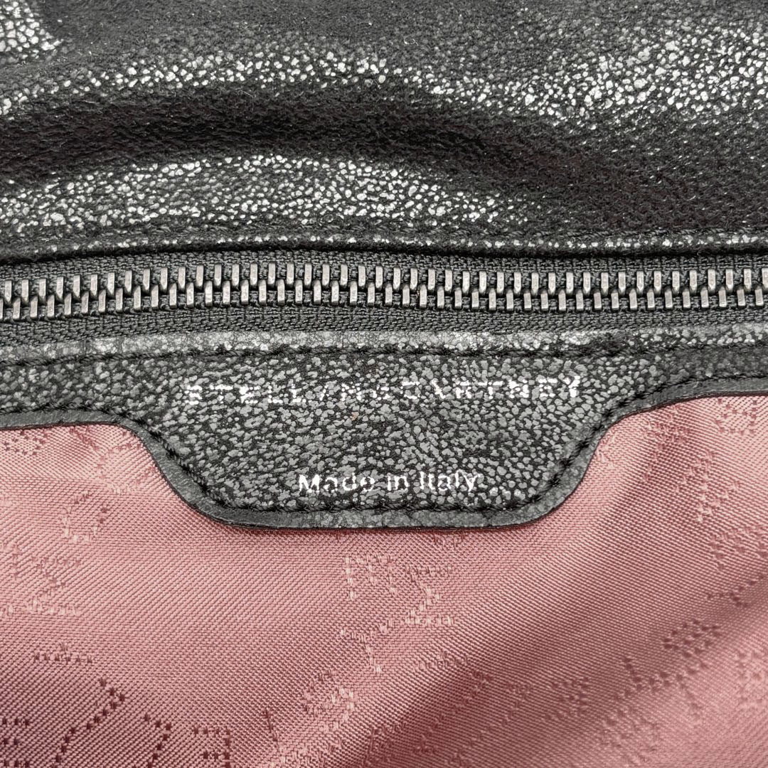 STELLA McCARTNEY ステラマッカートニー ファラベラ フォールドオーバー トートバッグ ブラック/ガンメタ 495151