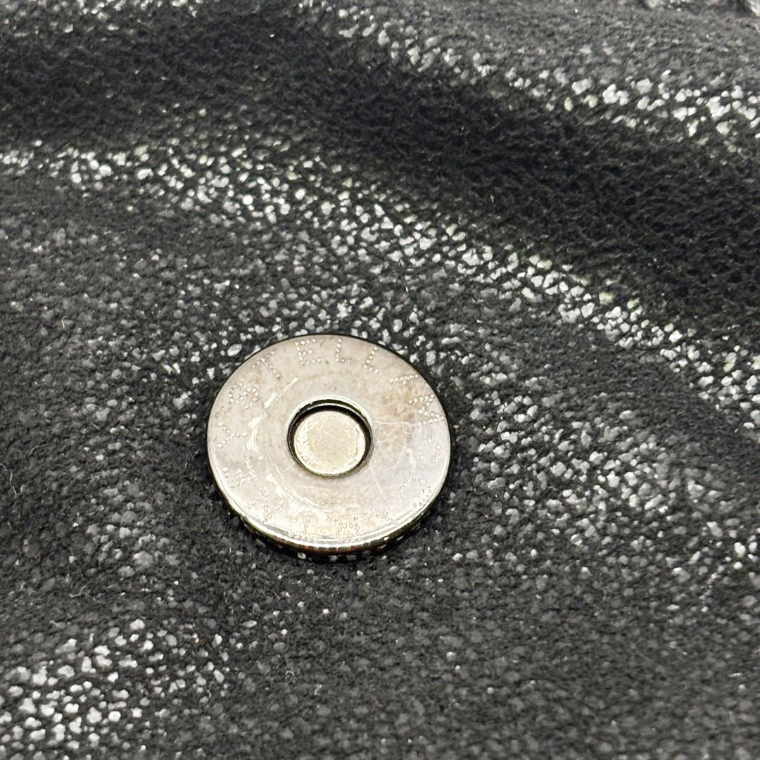 STELLA McCARTNEY ステラマッカートニー ファラベラ フォールドオーバー トートバッグ ブラック/ガンメタ 495151