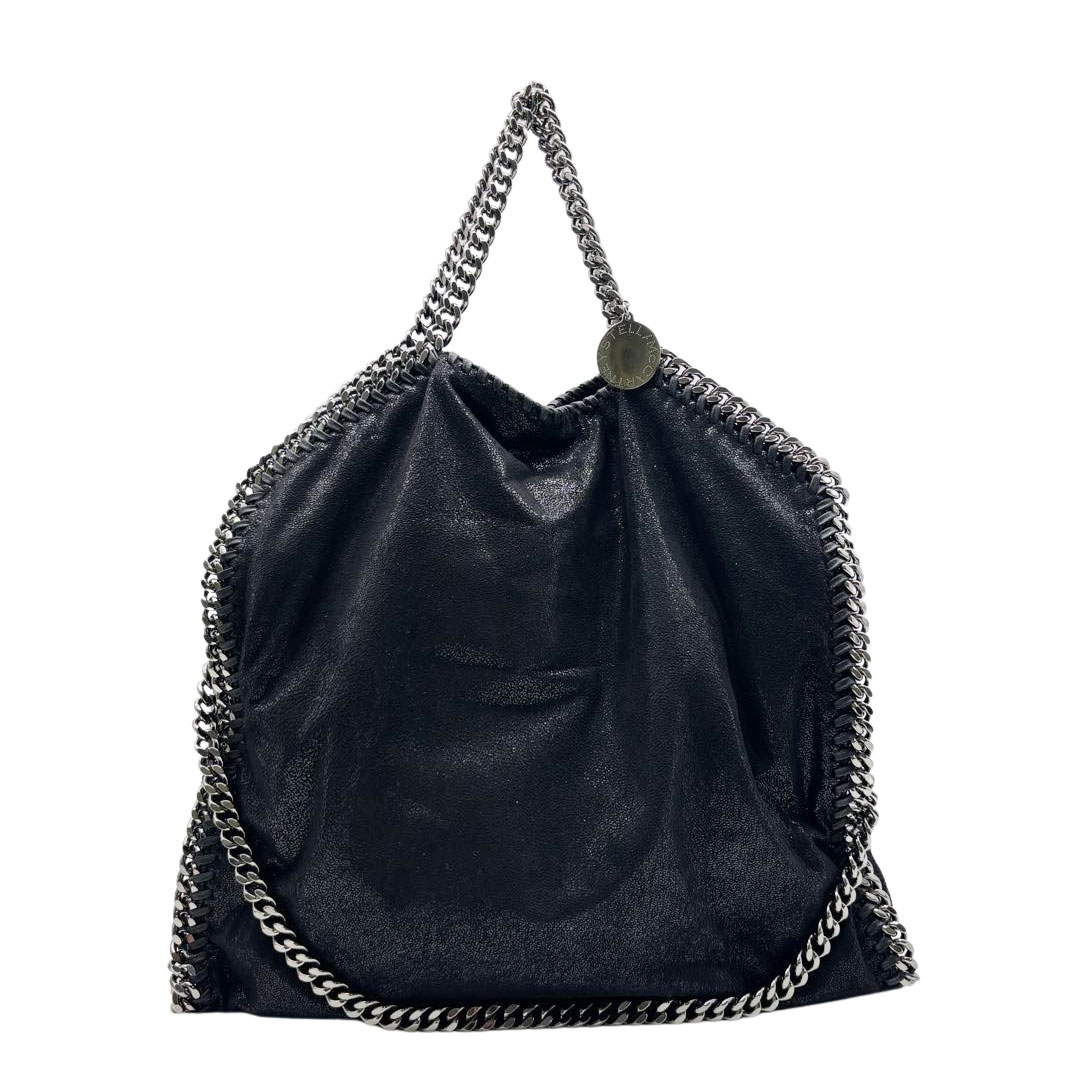 STELLA McCARTNEY ステラマッカートニー ファラベラ フォールドオーバー トートバッグ ブラック/ガンメタ 495151