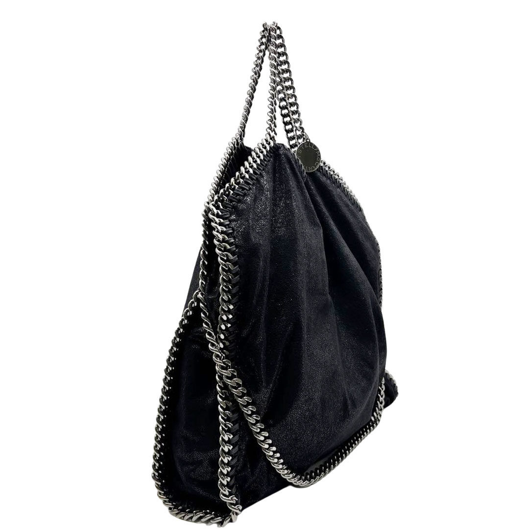 STELLA McCARTNEY ステラマッカートニー ファラベラ フォールドオーバー トートバッグ ブラック/ガンメタ 495151