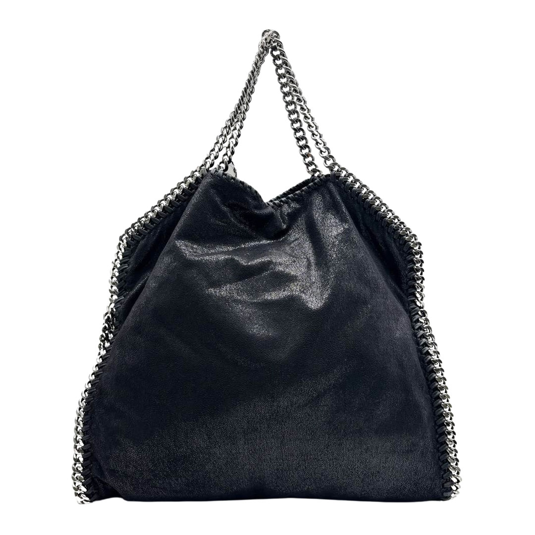STELLA McCARTNEY ステラマッカートニー ファラベラ フォールドオーバー トートバッグ ブラック/ガンメタ 495151