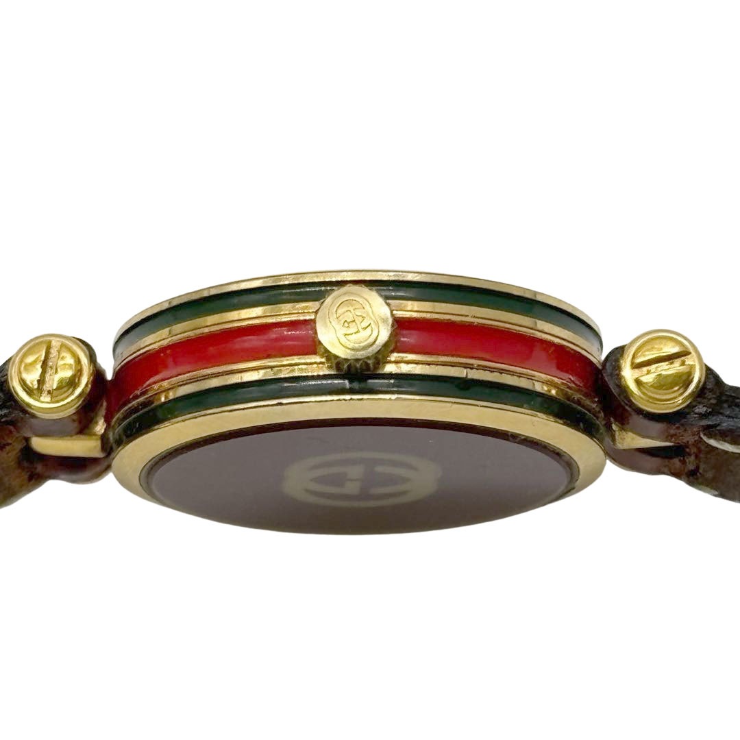 GUCCI グッチ レディース腕時計 QZ シェリーライン GP/レザー ゴールド