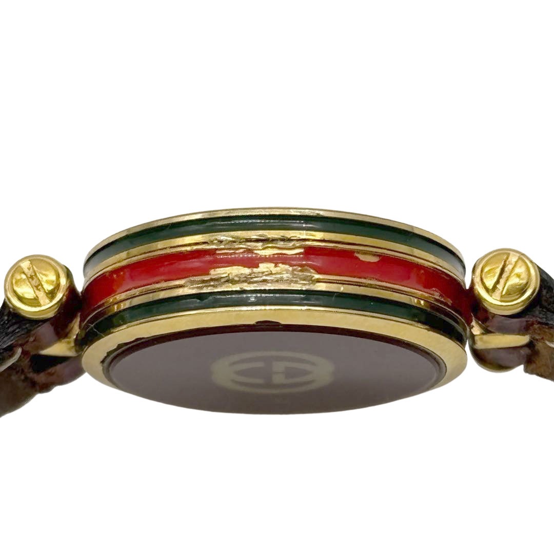 GUCCI グッチ レディース腕時計 QZ シェリーライン GP/レザー ゴールド