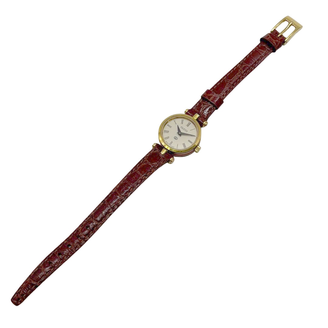 GUCCI グッチ レディース腕時計 QZ シェリーライン GP/レザー ゴールド