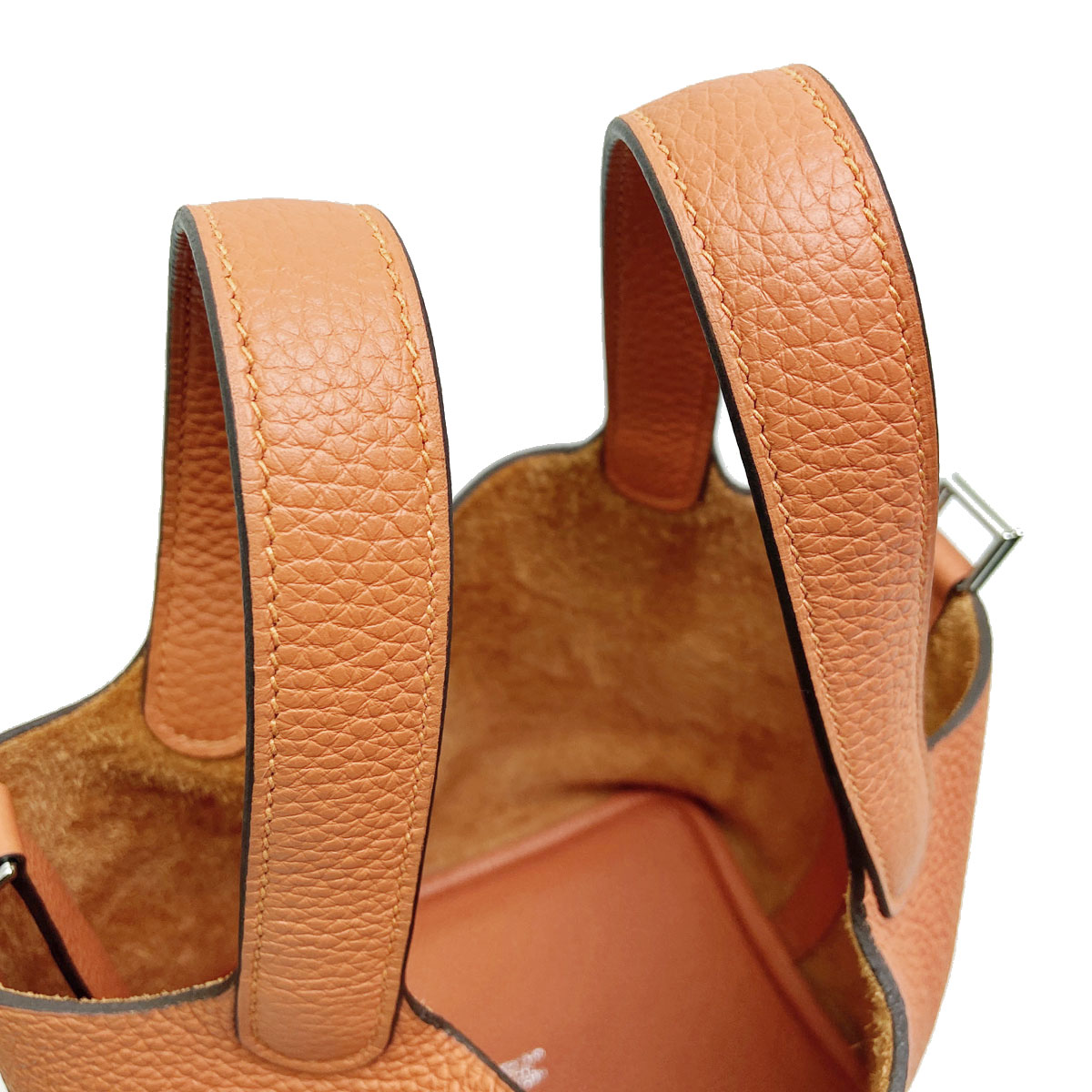 HERMES エルメス ピコタンロックPM ハンドバッグ トゴ オレンジ シルバー金具 Y刻印(2020年頃製造)