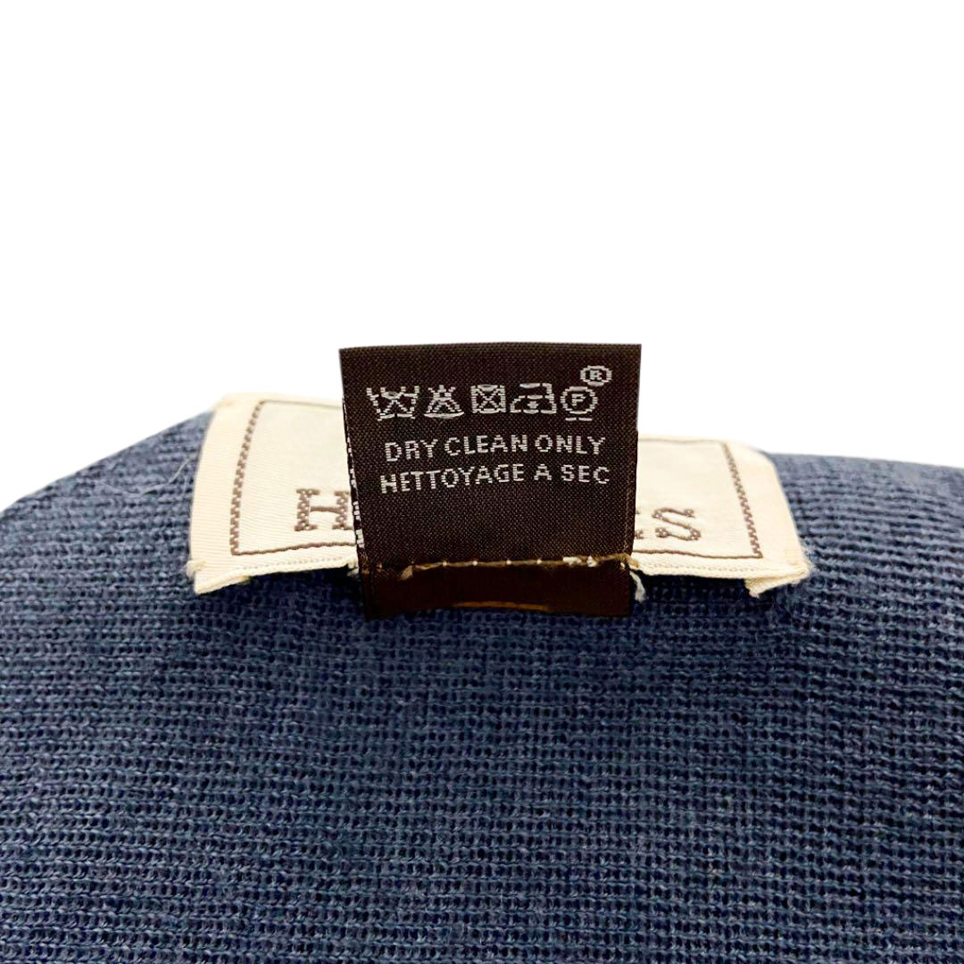 HERMES エルメス ストール ショール カシミア シルク グレーネイビー系