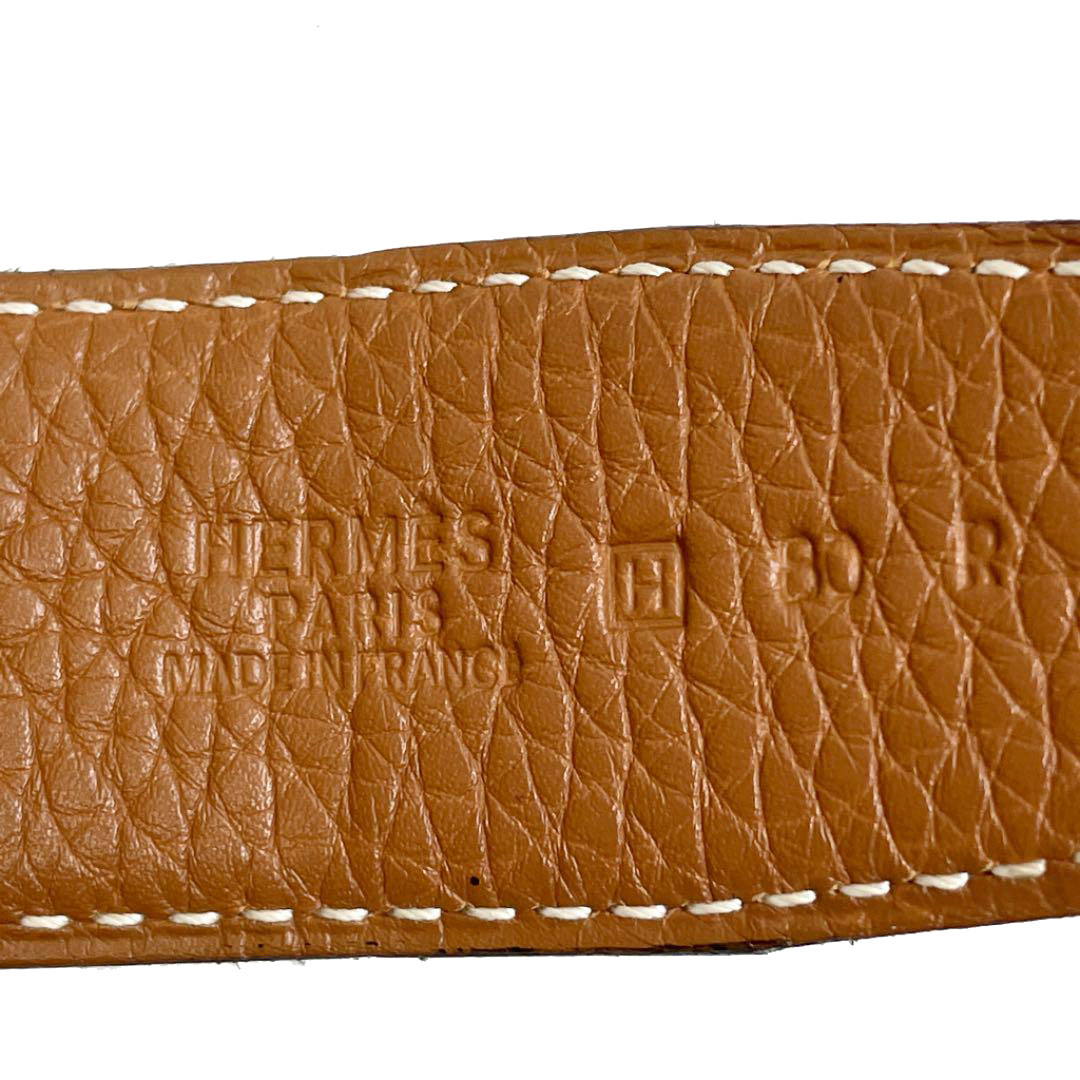 HERMES エルメス コンスタンス Hベルト 80 レザー リバーシブル ブラック ブラウン ゴールド金具 □H刻印（2004年頃製造）