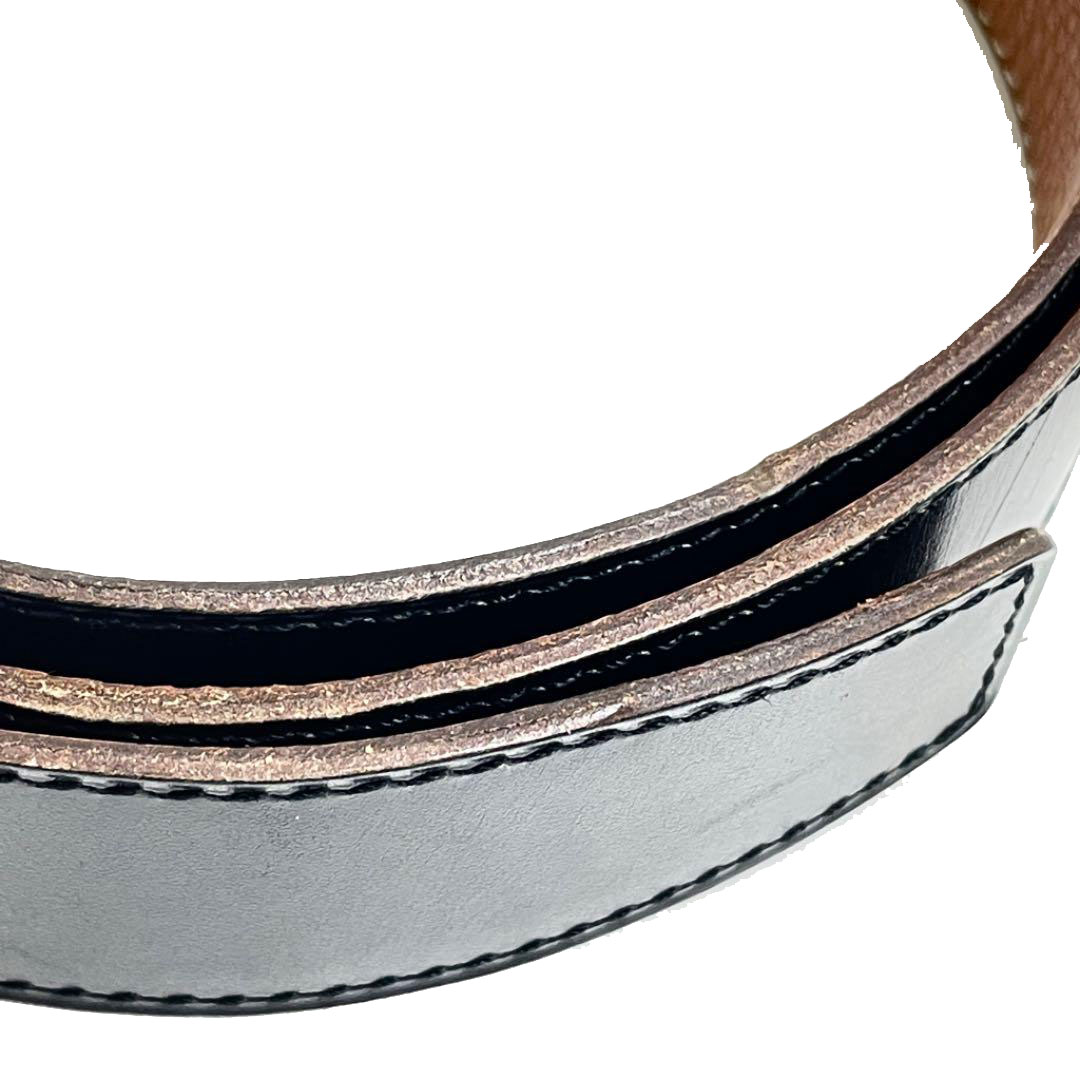 HERMES エルメス コンスタンス Hベルト 80 レザー リバーシブル ブラック ブラウン ゴールド金具 □H刻印（2004年頃製造）