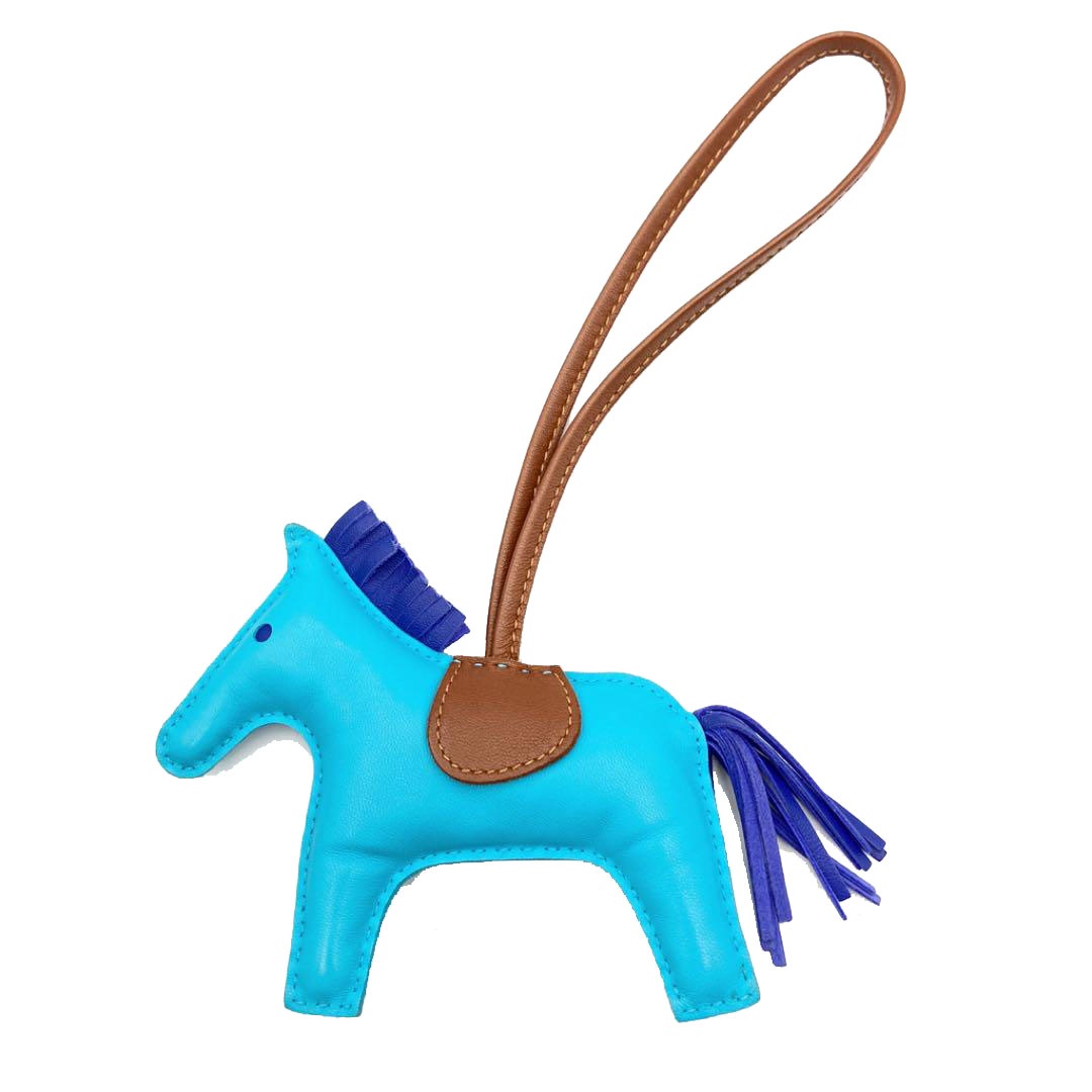 HERMES エルメス バッグチャーム ロデオMM アニューミロ ブルーアズテック ブルーエレクトリック フー