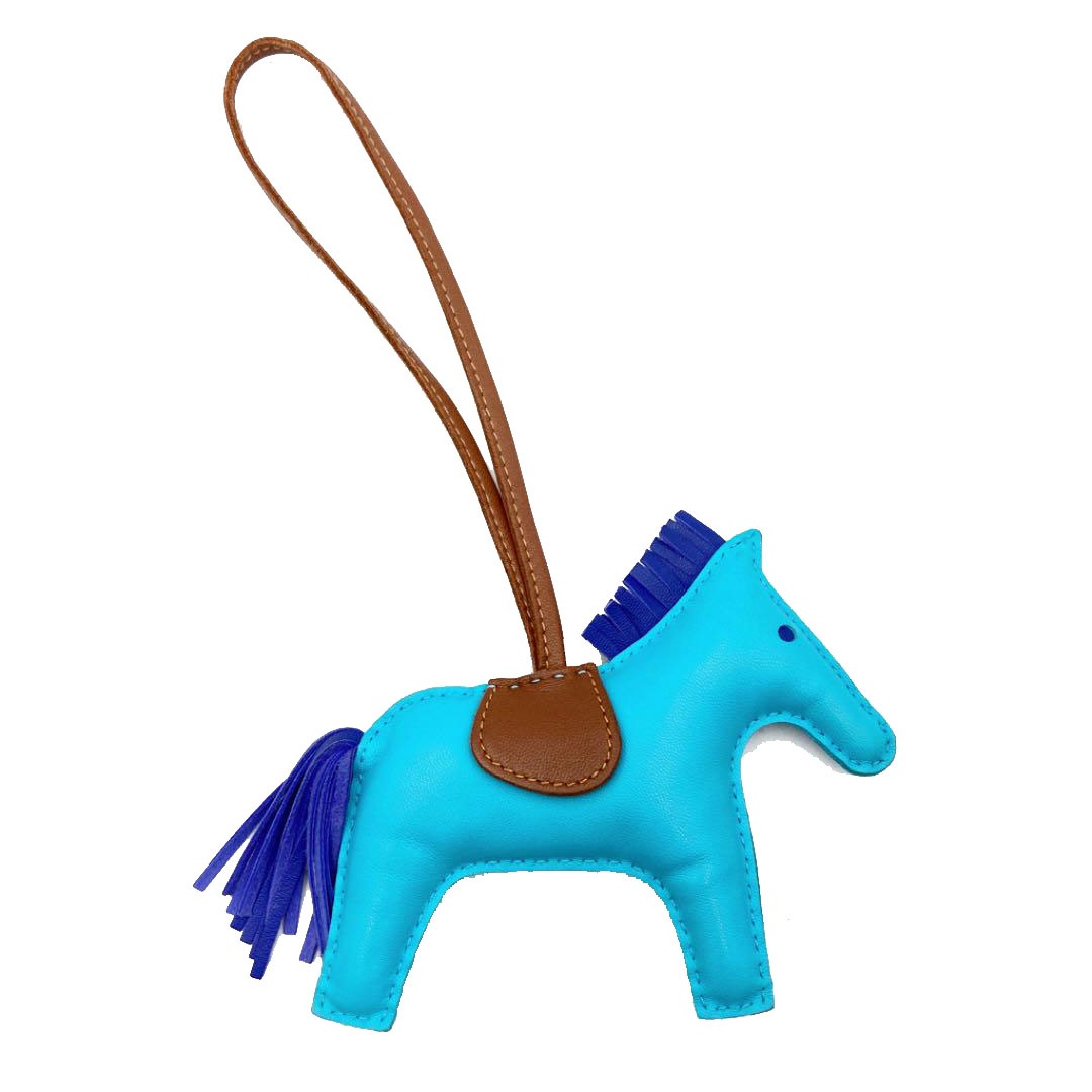 HERMES エルメス バッグチャーム ロデオMM アニューミロ ブルーアズテック ブルーエレクトリック フー