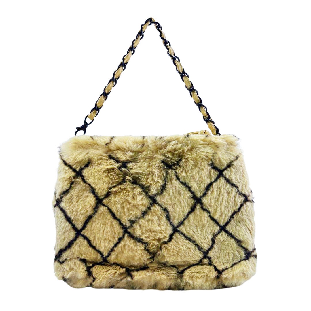 CHANEL シャネル チェーンショルダーバッグ ラパンファー ブラウン 6