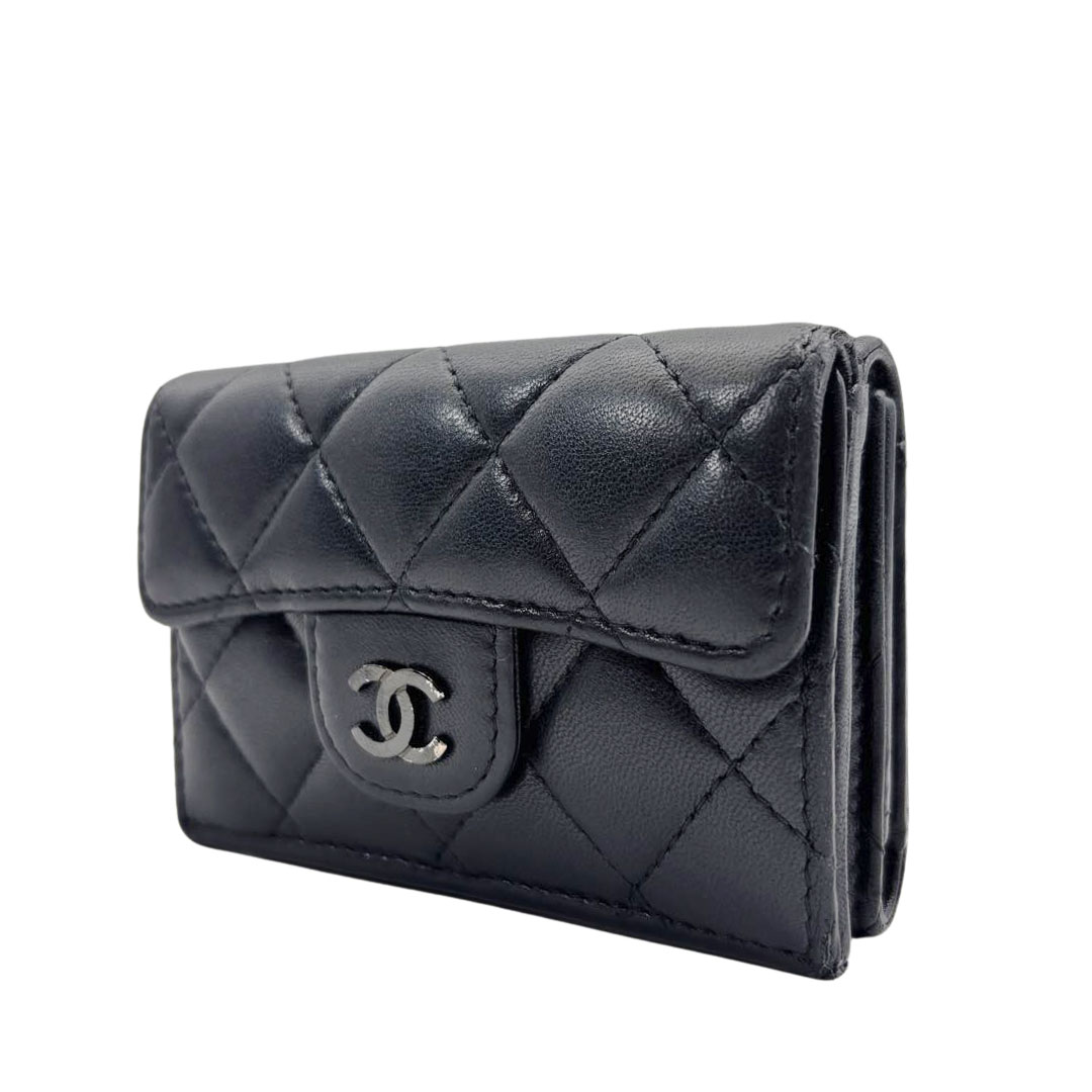 シャネル ラムスキン 三つ折財布 CHANEL シャネル マトラッセ ラムスキン 3つ折り財布 ミニ財布